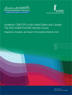 Image of the book cover for 'Academic CME/CPD in the United States and Canada: The 2015 AAMC/SACME Harrison Survey'