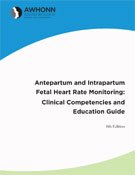 Image of the book cover for 'Antepartum and Intrapartum Fetal Heart Rate Monitoring: Clinical Competencies and Education Guide'