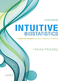 Image of the book cover for 'Intuitive Biostatistics'