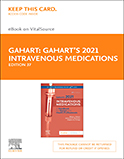 Image of the book cover for 'Gahart's 2021 Intravenous Medications'