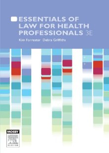 Image of the book cover for 'Essentials of Law for Health Professionals'