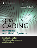 Image of the book cover for 'Quality Caring in Nursing and Health Systems'
