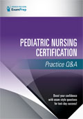 Image of the book cover for 'Pediatric Nursing Certification Practice Q&A'