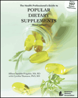 Image of the book cover for 'The Health Professional's Guide to Popular Dietary Supplements'