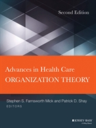 Image of the book cover for 'Advances in Health Care Organization Theory'
