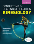 Image of the book cover for 'Conducting and Reading Research in Kinesiology'