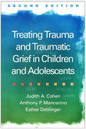Image of the book cover for 'TREATING TRAUMA AND TRAUMATIC GRIEF IN CHILDREN AND ADOLESCENTS'