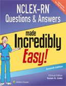 Image of the book cover for 'NCLEX-RN Questions & Answers Made Incredibly Easy!'