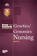 Image of the book cover for 'GENETICS/GENOMICS NURSING: SCOPE AND STANDARDS OF PRACTICE'