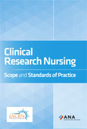 Image of the book cover for 'Clinical Research Nursing: Scope and Standards of Practice'