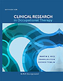 Image of the book cover for 'Clinical Research in Occupational Therapy'