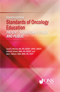 Image of the book cover for 'Standards of Oncology Education: Patient/Significant Other and Public'