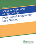 Image of the book cover for 'Scope & Standards of Practice for Professional Ambulatory Care Nursing'