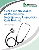 Image of the book cover for 'Scope and Standards of Practice for Professional Ambulatory Care Nursing'