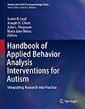 Image of the book cover for 'Handbook of Applied Behavior Analysis Interventions for Autism'