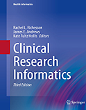 Image of the book cover for 'Clinical Research Informatics'