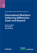 Image of the book cover for 'INTERNATIONAL NUTRITION: ACHIEVING MILLENNIUM GOALS AND BEYOND'