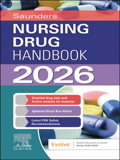 Image of the book cover for 'Saunders Nursing Drug Handbook 2026'